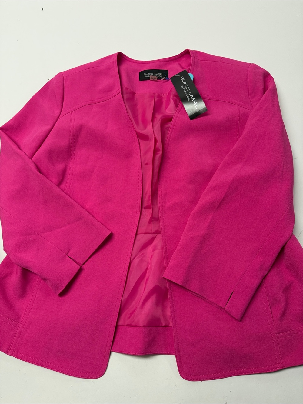 Black Label Evan Picone Women's Open Front Pink Blazer Jacket